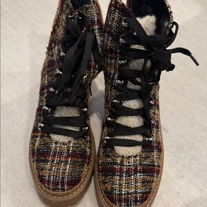 Steve Madden Multicolor Plaid Ankle Boots